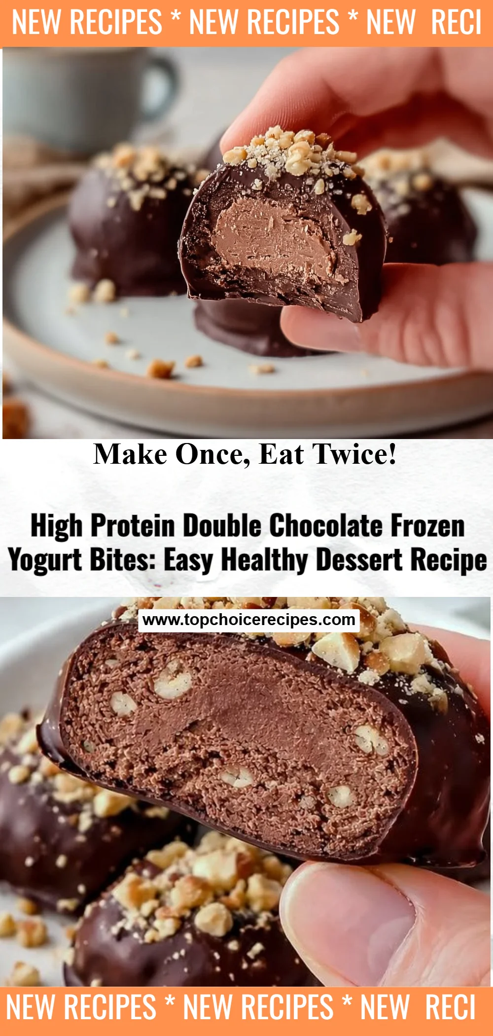 High Protein Double Chocolate Frozen Yogurt Bites