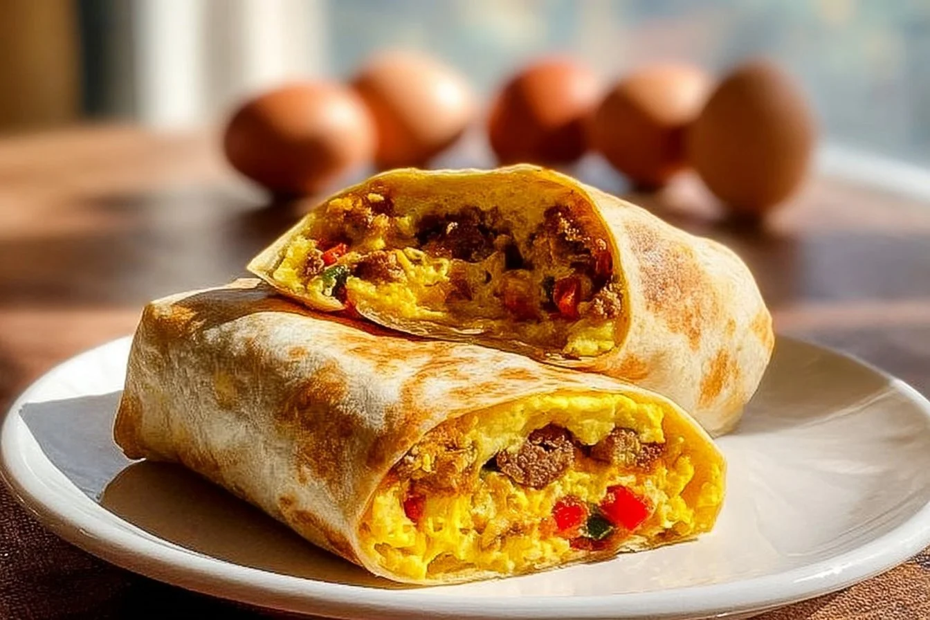 High-protein breakfast burritos ready for freezing and meal prep