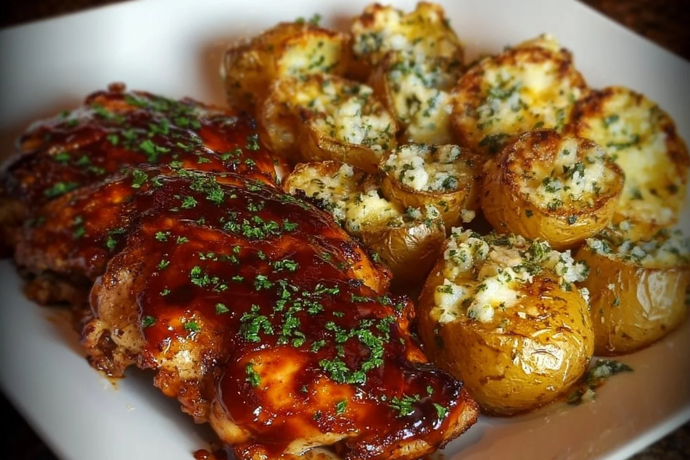 Honey BBQ Chicken with Garlic Parmesan Potatoes 3 Honey BBQ Chicken with Garlic Parmesan Potatoes