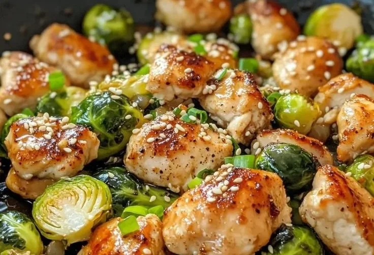 Honey-Garlic Chicken & Brussels Sprouts Skillet 5 Honey-Garlic Chicken & Brussels Sprouts Skillet