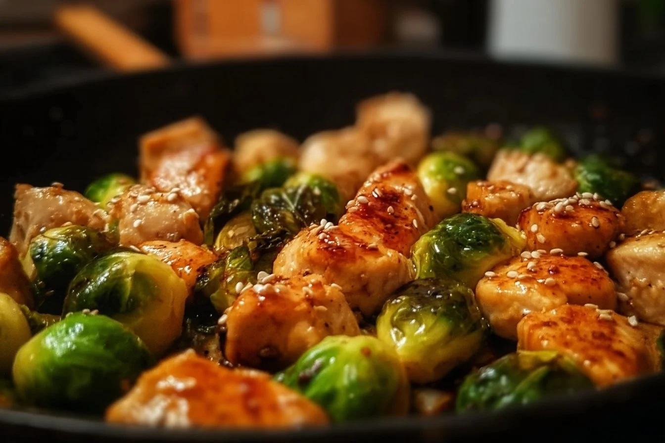 Honey-Garlic Chicken & Brussels Sprouts Skillet