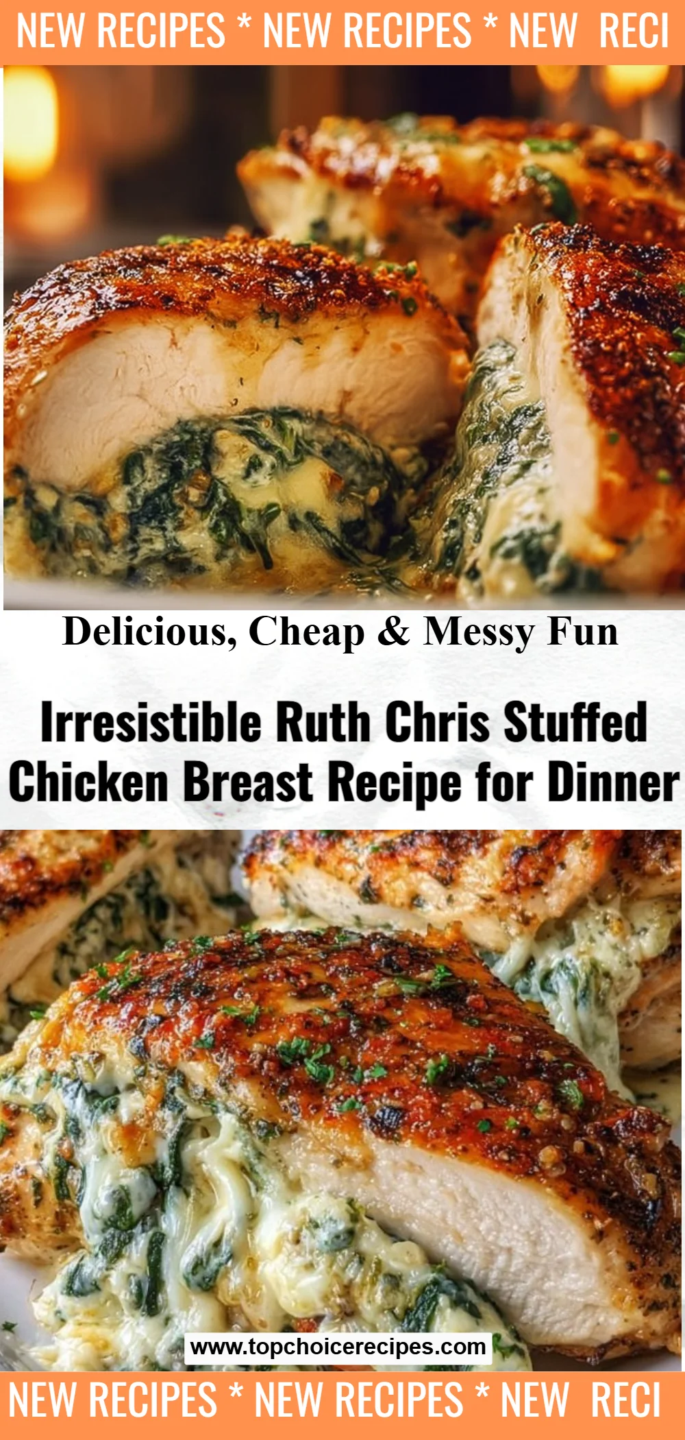 Irresistible Ruth's Chris Stuffed Chicken Copycat