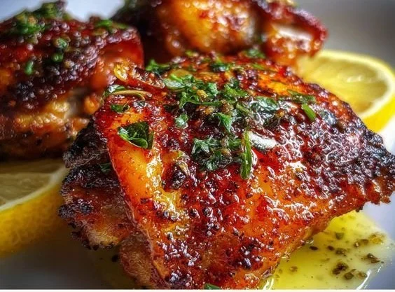 Lemon Paprika Roast Chicken Thighs
