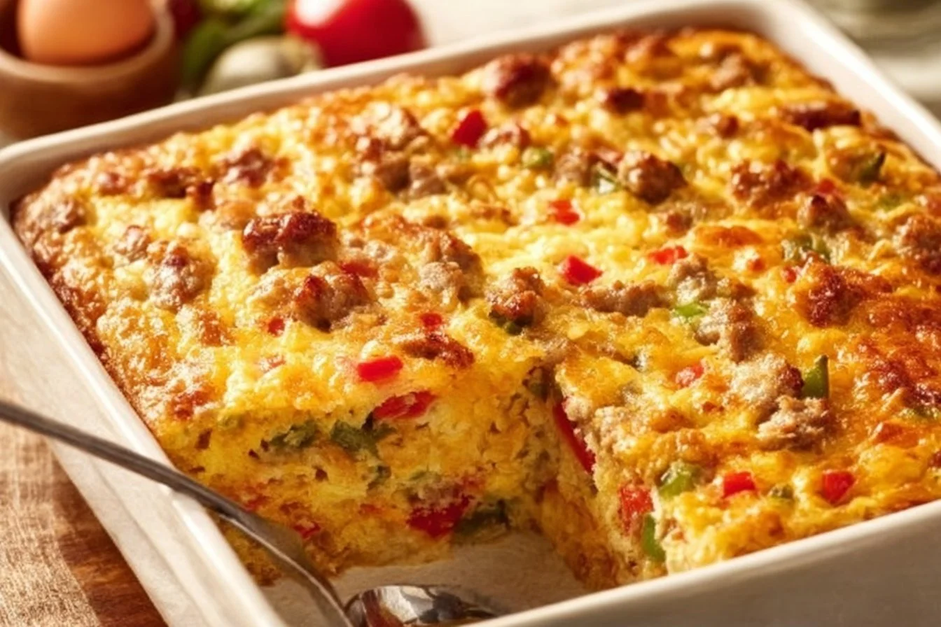 Martha Stewart's Hash Brown Breakfast Casserole 4 Martha Stewart's hash brown casserole served in a baking dish