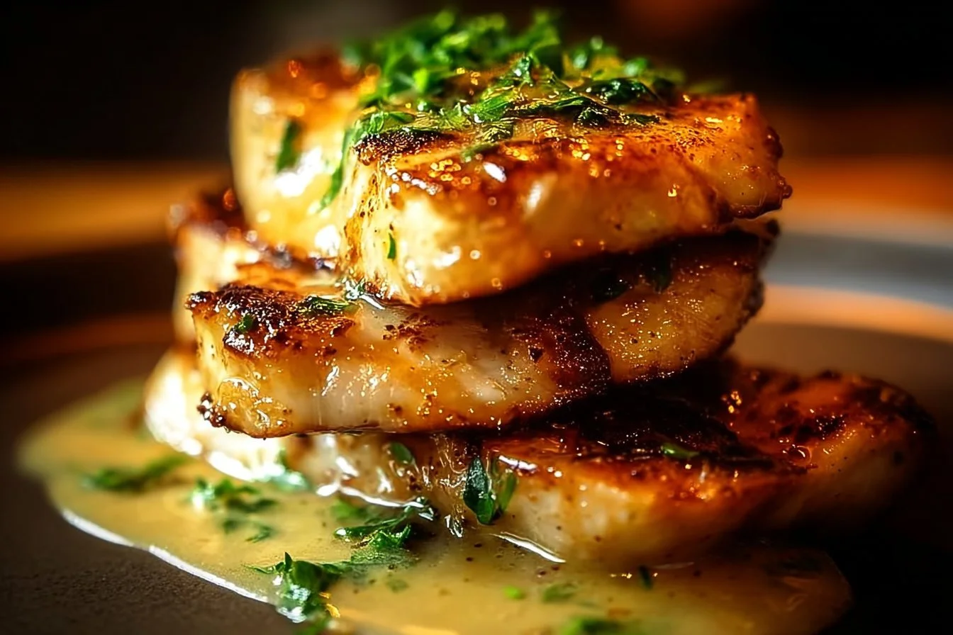 Delicious melt-in-your-mouth chicken served with herbs