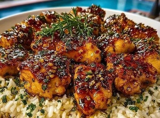 One-Pan Honey Butter Garlic Chicken & Rice