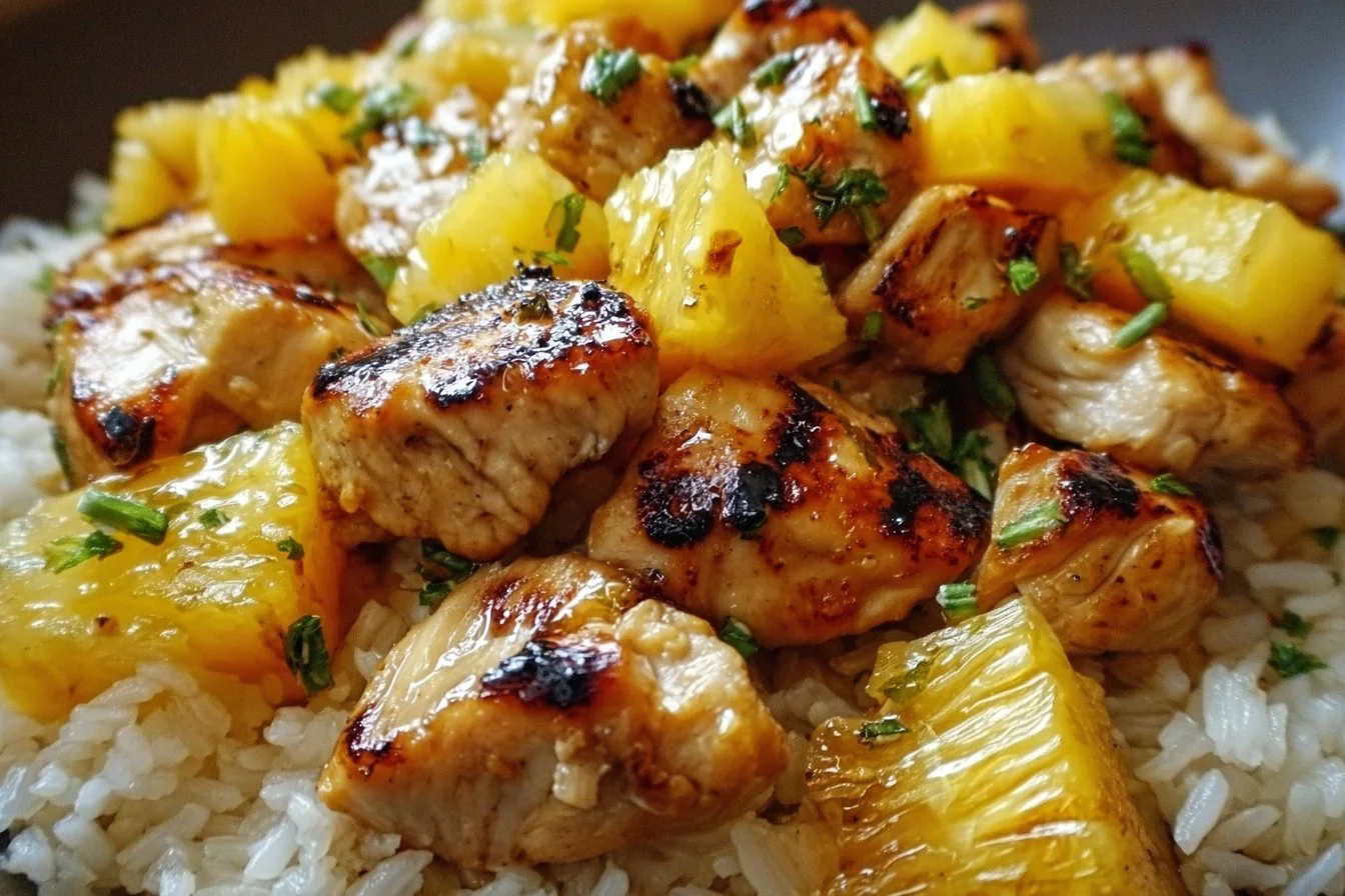 Delicious Pineapple Chicken and Rice dish with vibrant colors and fresh ingredients