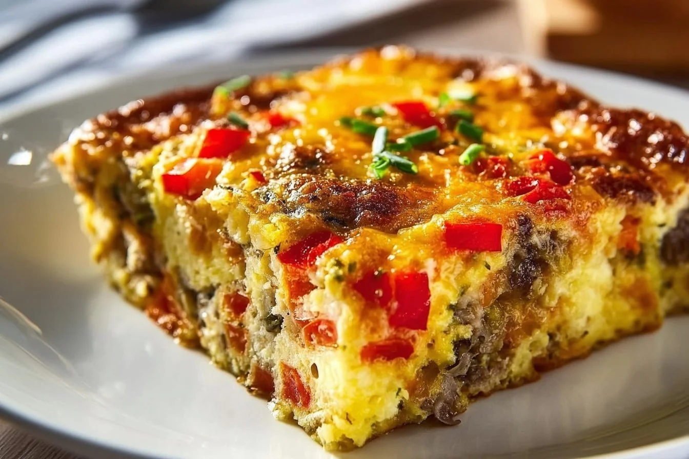 Pioneer Woman Breakfast Casserole 4 Delicious Pioneer Woman breakfast casserole served on a plate