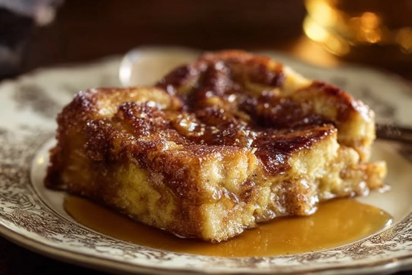 Pioneer Woman's French toast casserole baked and ready to serve