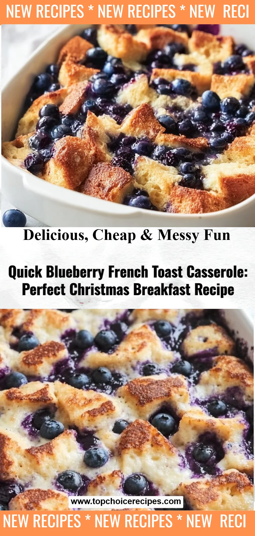 Quick Blueberry French Toast Casserole