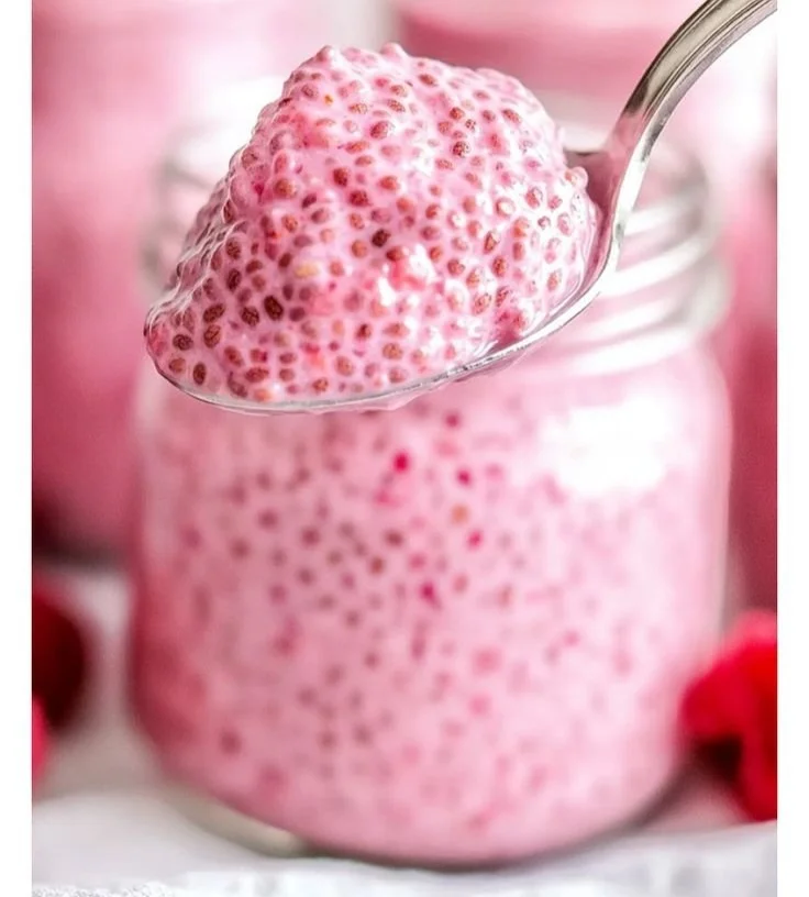 Raspberry Chia Pudding Sweetened with Maple Syrup