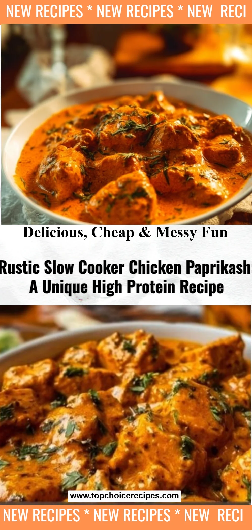 Rustic Hungarian Paprika Chicken in Creamy Tomato Sauce