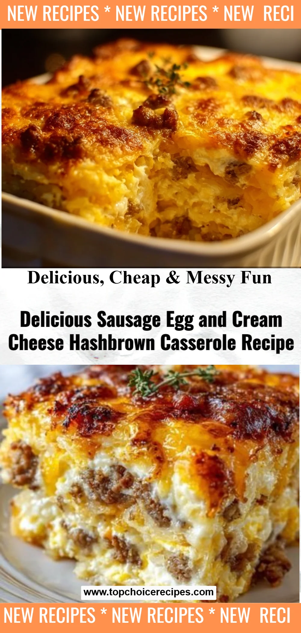 Sausage Egg and Cream Cheese Hashbrown Casserole 6 Sausage Egg and Cream Cheese Hashbrown Casserole