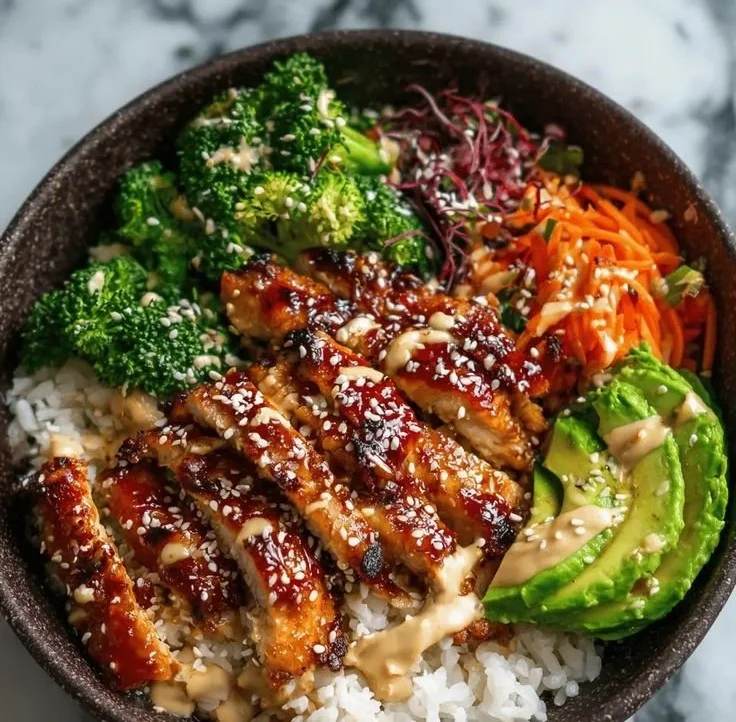 Sticky Chicken Bowls