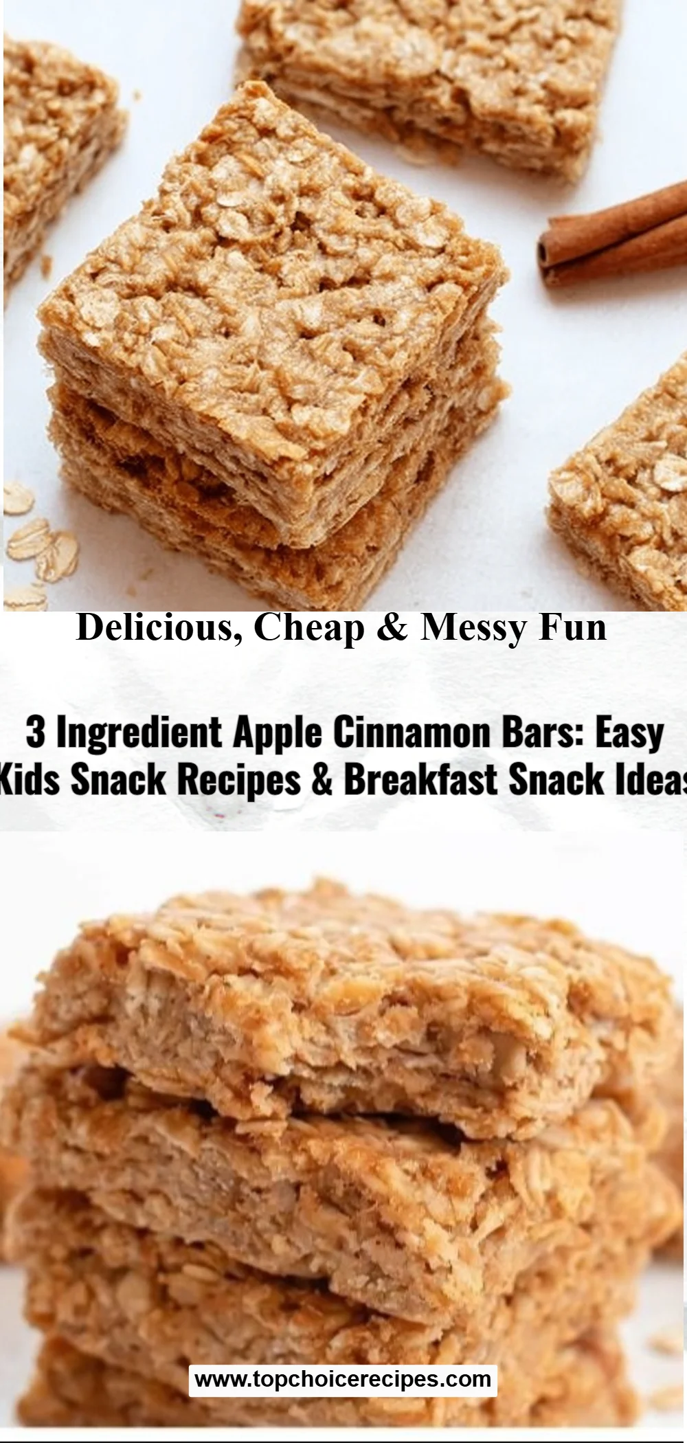 3 Ingredient Apple Cinnamon Oatmeal Bars 6 3 Ingredient Apple Cinnamon Oatmeal Bars