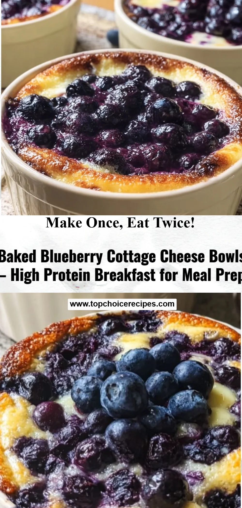 Baked Blueberry Cottage Cheese Bowls