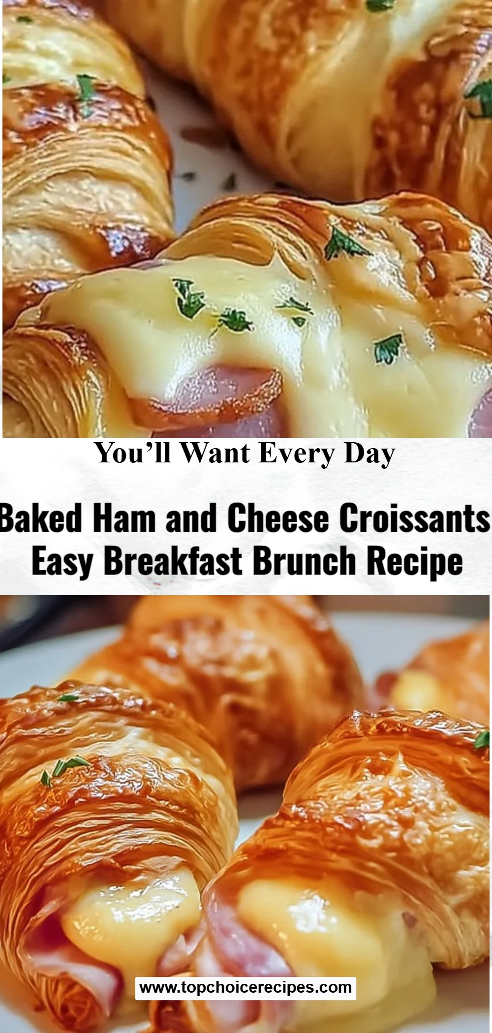 Baked Ham and Cheese Croissants