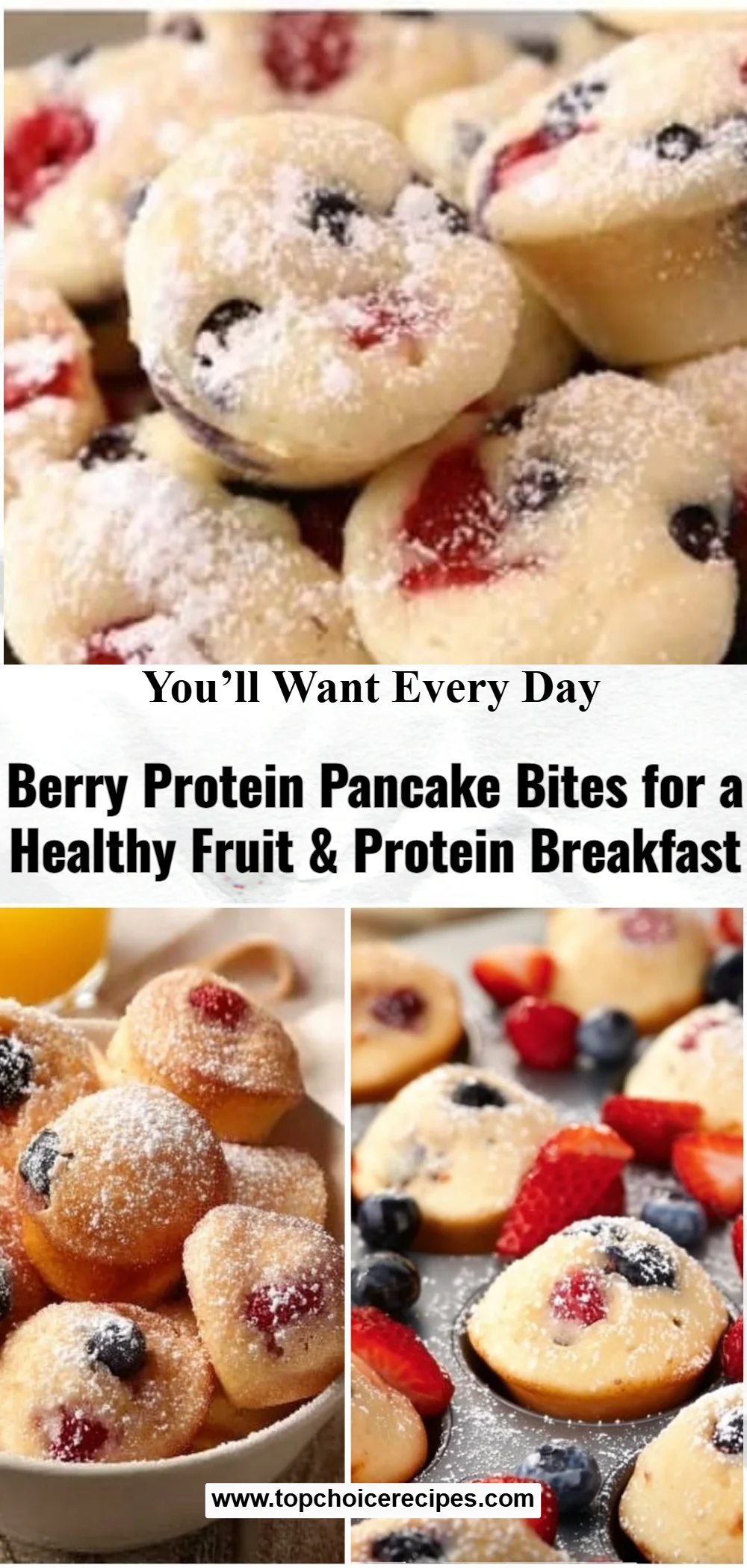 Berry Protein Pancake Bites