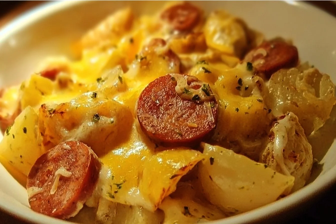 Cheesy Ranch Potatoes and Smoked Sausage