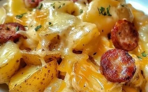Cheesy Ranch Potatoes and Smoked Sausage