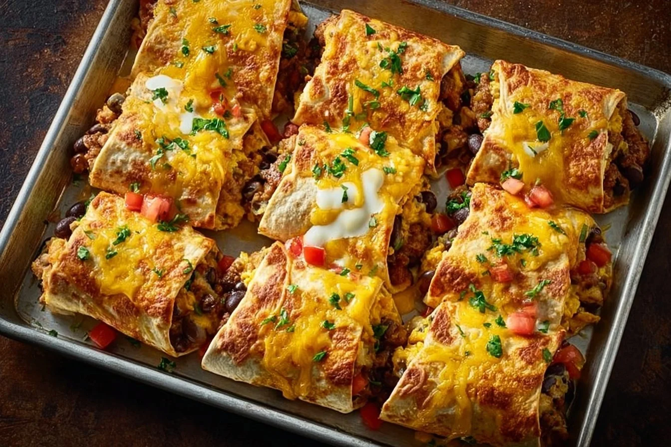 Cheesy Sheet Pan Breakfast Burritos 7 Cheesy Sheet Pan Breakfast Burritos