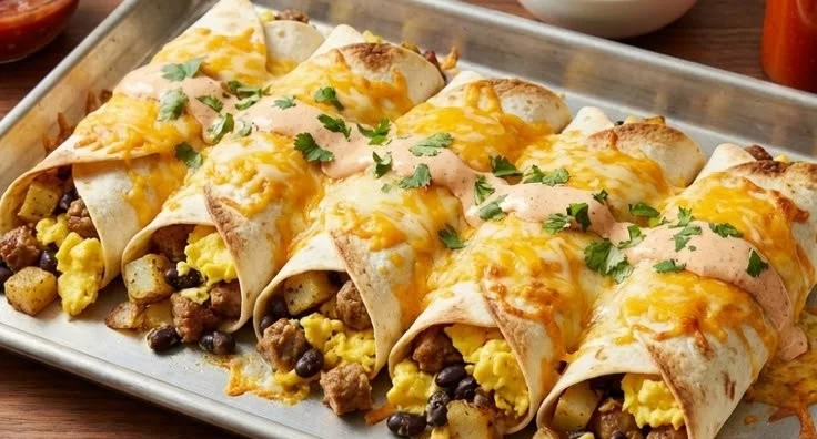 Cheesy Sheet Pan Breakfast Burritos 8 Cheesy Sheet Pan Breakfast Burritos