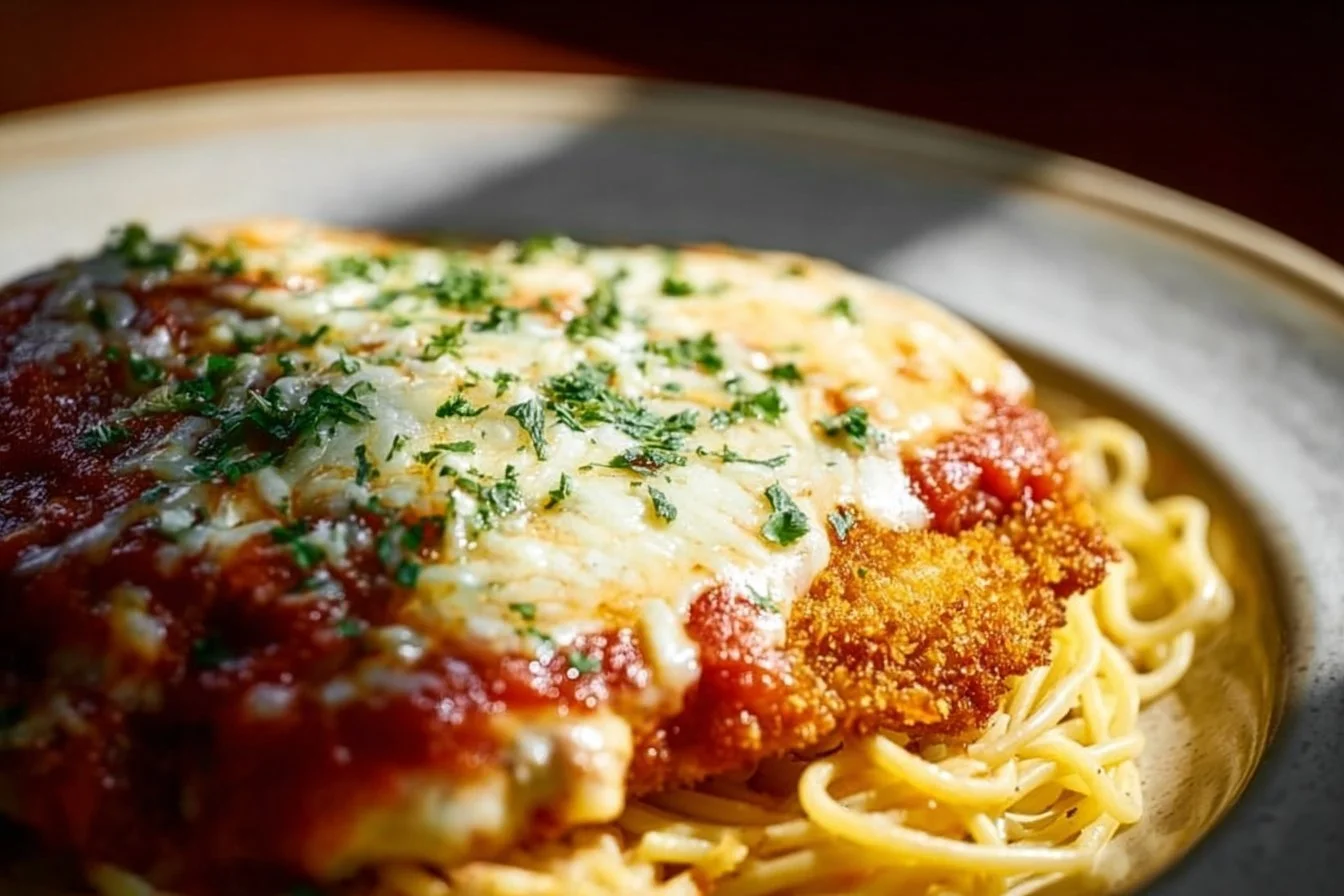 Chicken Parmesan 4 Plate of Chicken Parmesan with marinara sauce and melted cheese