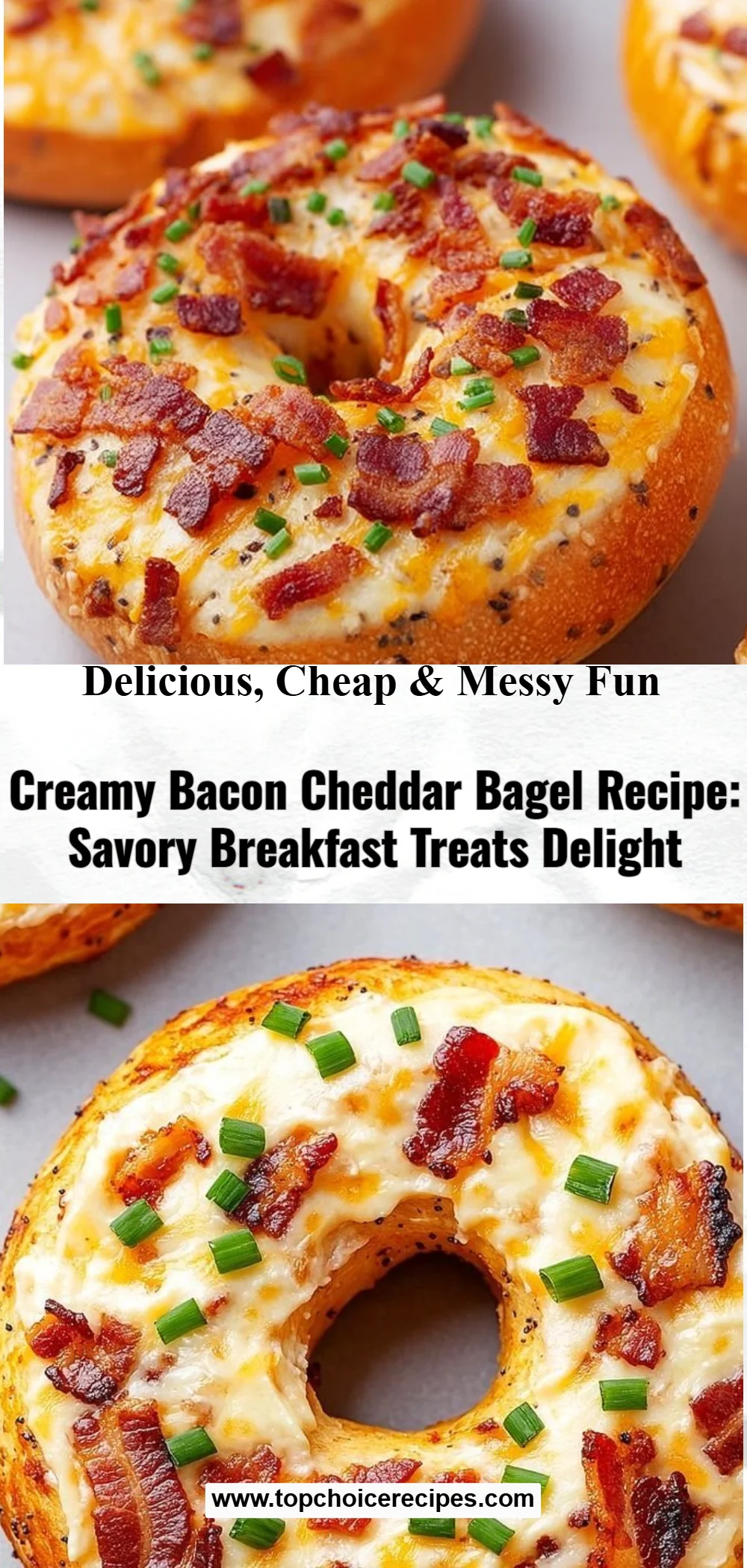 Creamy Bacon Cheddar Bagels