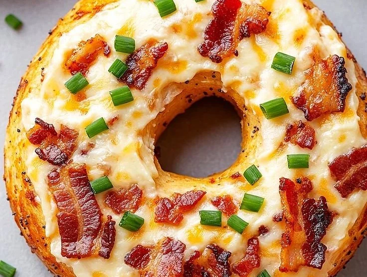 Creamy Bacon Cheddar Bagels