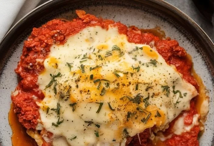 Crispy Baked Chicken with Marinara and Mozzarella 5 Crispy Baked Chicken with Marinara and Mozzarella