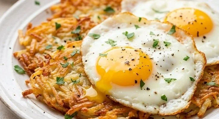 Crispy Hashbrowns and Eggs