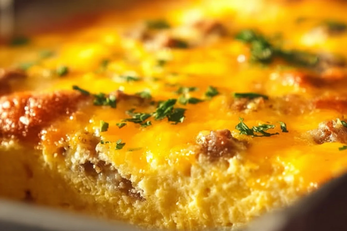 Easy breakfast casserole with eggs, cheese, and vegetables baked to perfection.