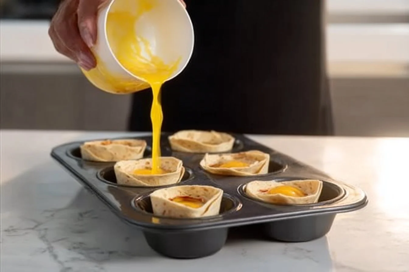 Delicious easy breakfast spread including pancakes, fruits, and eggs.
