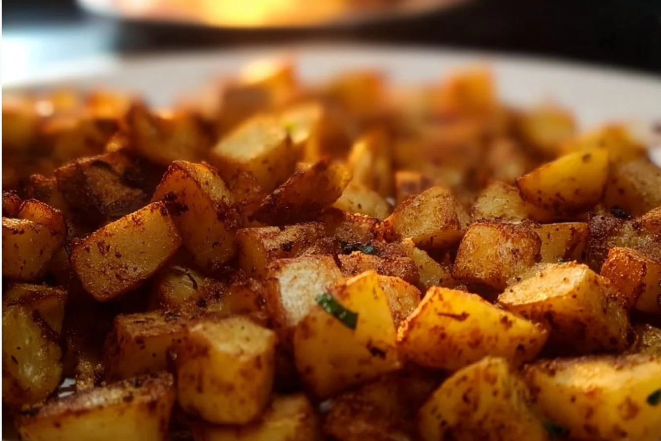 Crispy and golden easy breakfast potatoes served on a plate