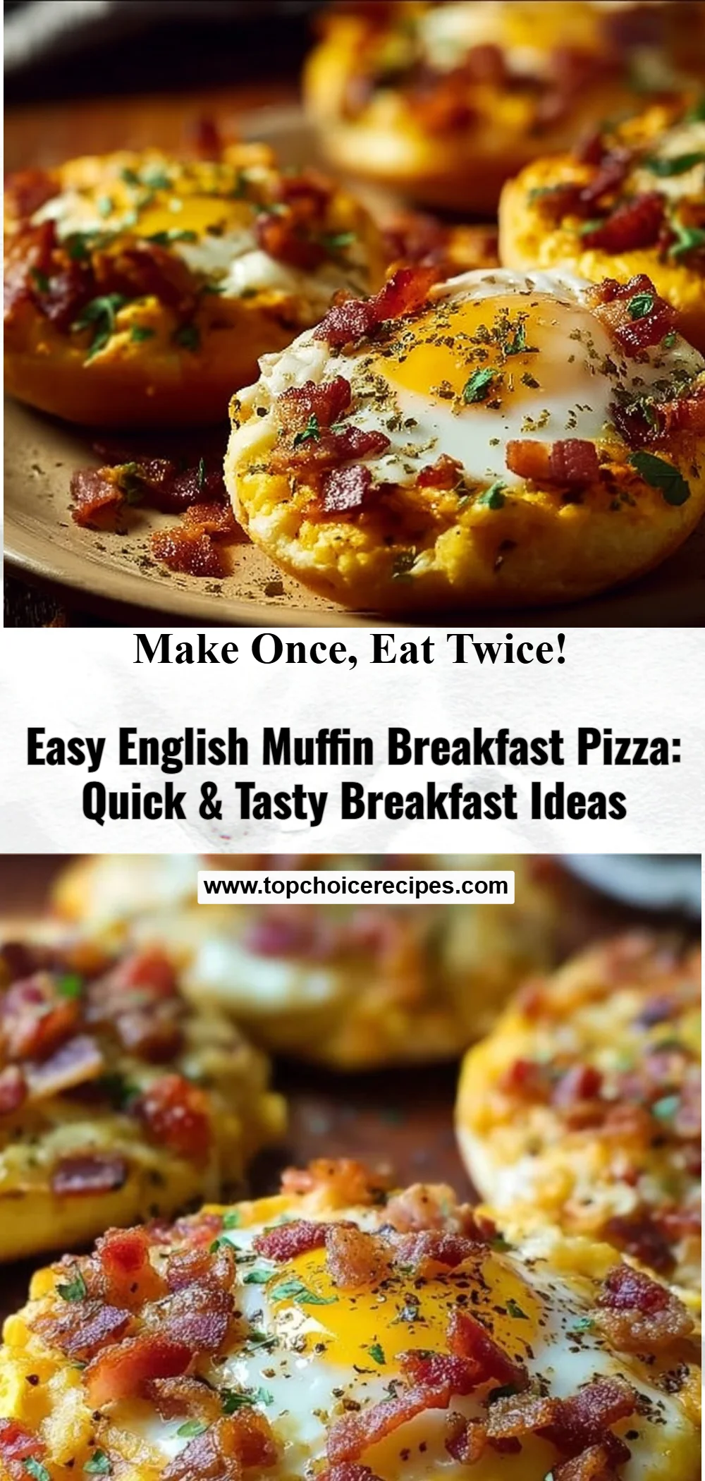 Easy English Muffin Breakfast Pizza
