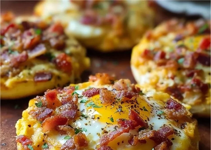 Easy English Muffin Breakfast Pizza