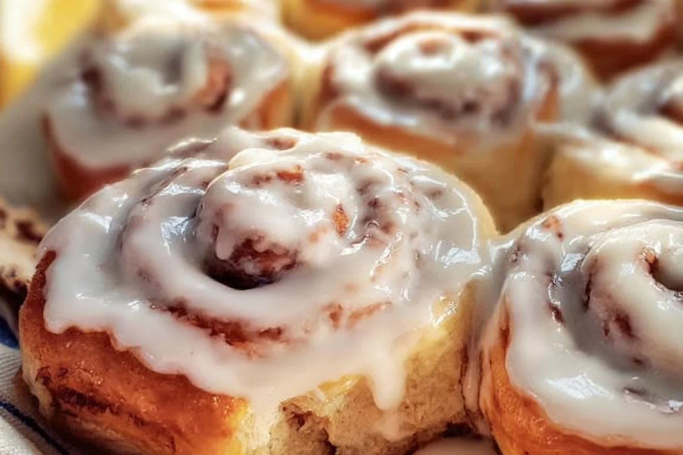 Easy One Hour Cinnamon Rolls 4 Delicious easy one hour cinnamon rolls freshly baked on a plate