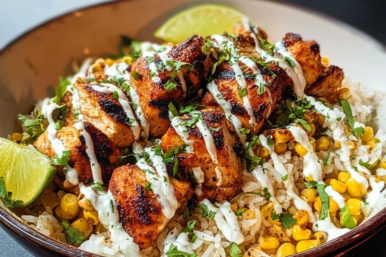 Delicious Easy Street Corn Chicken Bowl with fresh ingredients