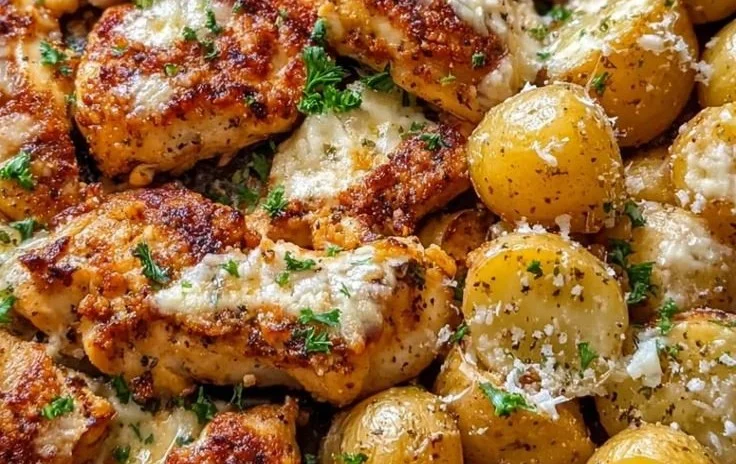 Garlic Parmesan Chicken Thighs and Potatoes 5 Garlic Parmesan Chicken Thighs and Potatoes