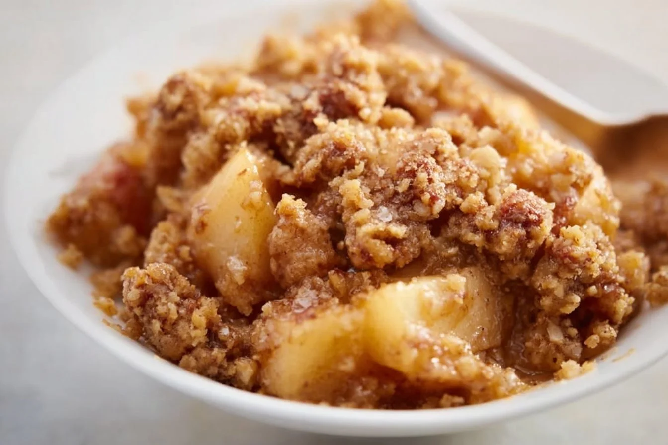 Healthy Breakfast Apple Crumble 5 Healthy breakfast apple crumble with oats and fresh apples