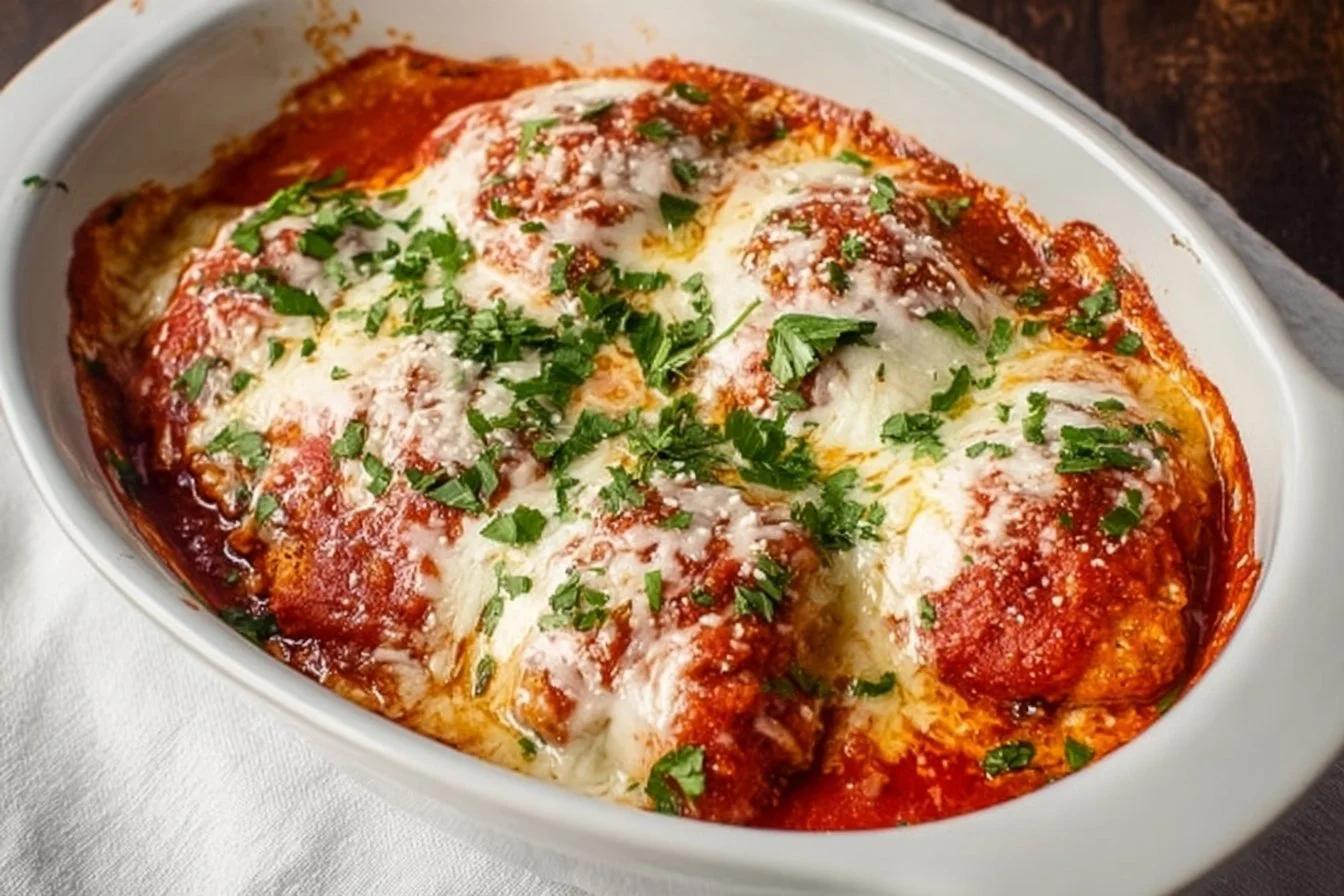 Homemade Chicken Parmesan 4 Delicious Homemade Chicken Parmesan served with marinara sauce and cheese