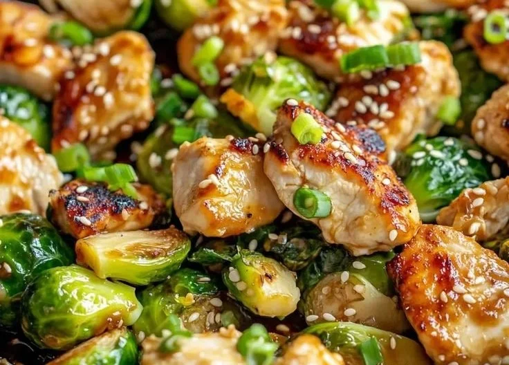 Honey-Garlic Chicken & Brussels Sprouts Skillet 5 Honey-Garlic Chicken & Brussels Sprouts Skillet