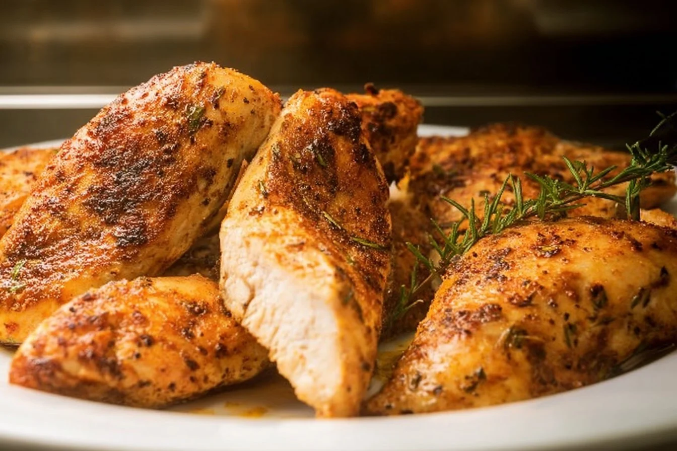 Juicy 30-Minute Baked Chicken Breast 4 Juicy baked chicken breast seasoned and ready to serve in 30 minutes.