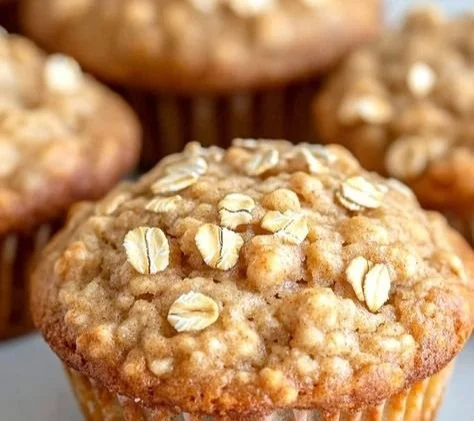 Moist Applesauce Oatmeal Muffins