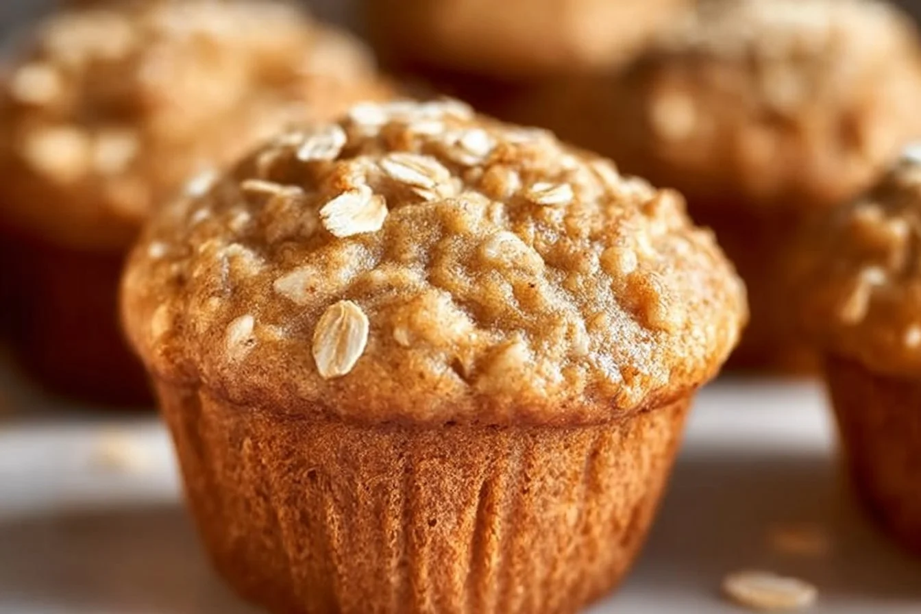 Moist Applesauce Oatmeal Muffins