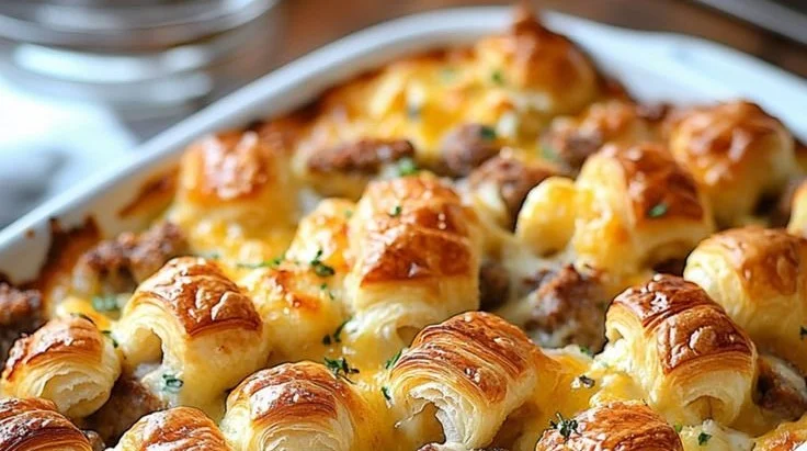 Overnight Croissant Breakfast Casserole