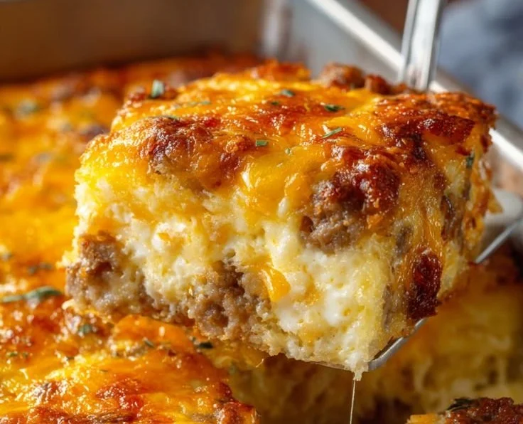 Sausage, Egg, and Cream Cheese Hashbrown Casserole