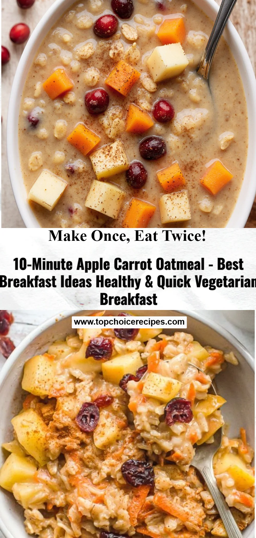10-Minute Apple Carrot Oatmeal