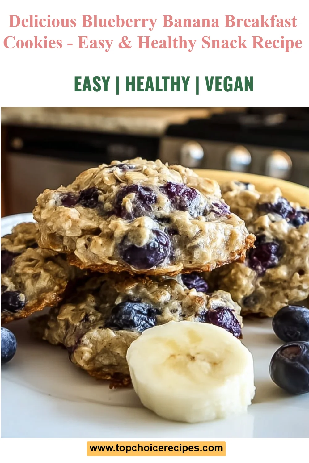 Banana Blueberry Breakfast Cookies