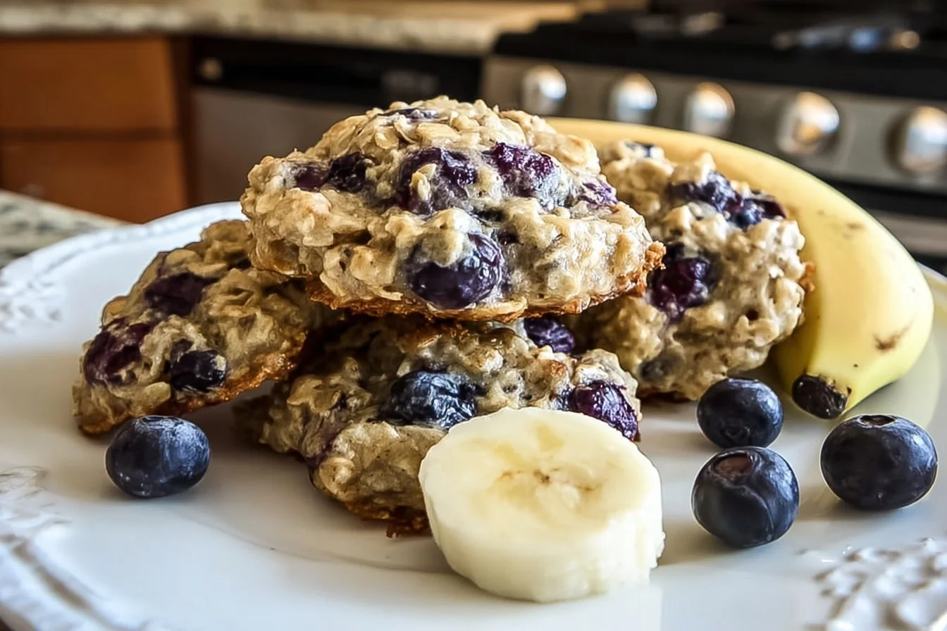 Banana Blueberry Breakfast Cookies